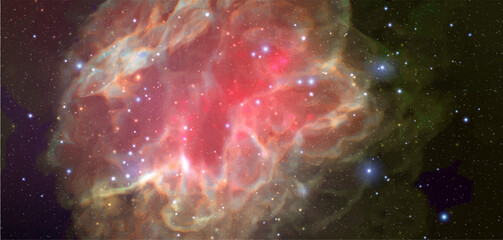Wall Mural - space vector background with realistic nebula and shining stars