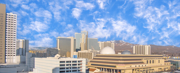 Wall Mural - Aerial view of Downtown Reno Nevada as seen from the southeast.