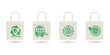 © top dog - Organic shopping bags with zero waste icon on a white background