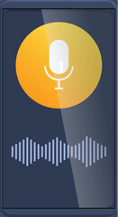 Poster - Graphic representation of a voice assistant interface on a smartphone