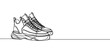 © Vasyl Yurlov - Vector illustration of sneakers sports shoes in a continuous one line isolated white background