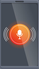 Poster - Cuttingedge smartphone voice assistant concept with advanced artificial intelligence. Interactive touchscreen technology. Userfriendly interface. Modern graphic control