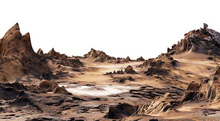 Wall Mural - alien planet landscape isolated on transparent background