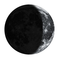 Wall Mural - Waxing Crescent Moon Phase Isolated on Transparent Background
