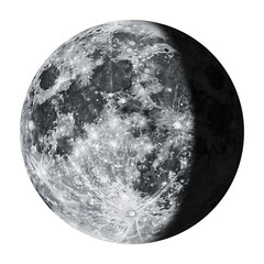 Wall Mural - Waning Gibbous Moon Phase Isolated on Transparent Background

