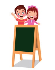 Wall Mural - vector illustration of students in different postures