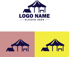 tent icon Shelter Canopy Awning flat logo sign symbol editable vector