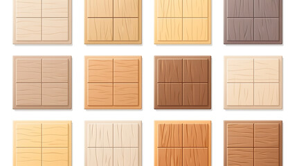 Poster - Wooden floor tiles set apart against a stark white backdrop
