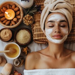 Aufkleber - These prompts should help in creating stock photos that depict various aspects of skin spa treatments and relaxation experiences