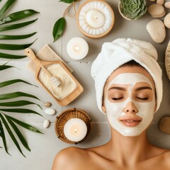 Aufkleber - These prompts should help in creating stock photos that depict various aspects of skin spa treatments and relaxation experiences