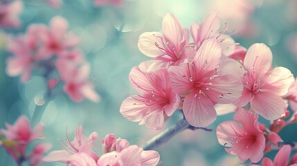 Wall Mural - a close up of a bunch of pink flowers