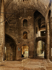 Wall Mural - Perugia, Umbria, Italy: the ancient Rocca Paolina, a Renaissance fortress (1540–1543), is today is crossed by a path of escalators to go up to the historic center of the city