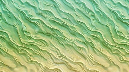 Wall Mural - A green and yellow sand pattern with waves