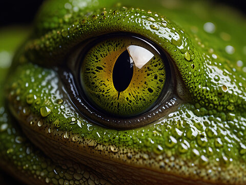 Macro photography of gorgeous frog eyes