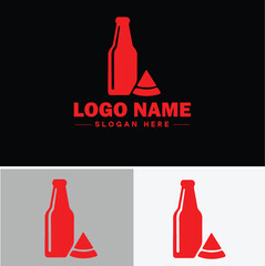 beverage icon Drink Refreshment Beverage flat logo sign symbol editable vector