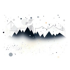 Poster - Abstract geometric landscape with modern design elements. Perfect for backgrounds, presentations, and contemporary art enthusiasts.
