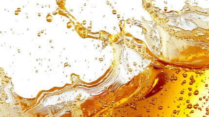 Wall Mural - A splash of liquid with bubbles in it, appetizing beer background