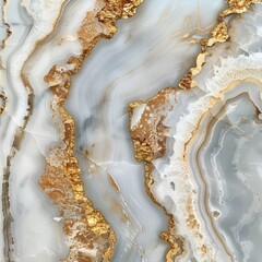 Poster - white marble with gold veigns background texture