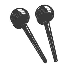 maracas instrument black color only