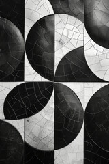 Leinwandbilder - A pattern of black and white ellipses, overlapping and intersecting to form a complex and visually engaging design,