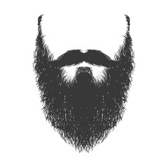 Wall Mural - silhouette beard hair mustache man only black color only