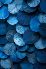 Aufkleber - A series of overlapping circles with a gradient transition from light blue to deep navy, creating a sense of depth and calm,