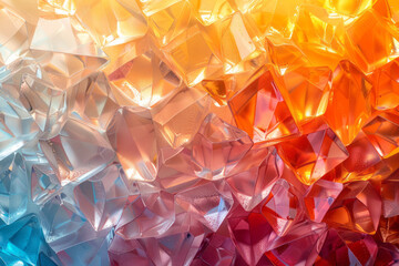 Fototapete - A pattern of diamonds with gradients moving from light peach to burnt orange, adding warmth and energy,