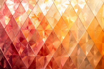 Poster - A pattern of diamonds with gradients moving from light peach to burnt orange, adding warmth and energy,