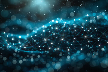 Leinwandbilder - A network of dots connected by lines in a random yet structured pattern, resembling a constellation map,