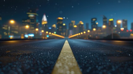 Poster - asphalt highway road and city skyline background. concept of car sale, auto, automobile, automotive empty space, shop or store. 