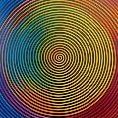 Poster - Vibrant spiral pattern in a rainbow of colors, creating a hypnotic and mesmerizing visual effect, perfect for abstract and colorful designs.