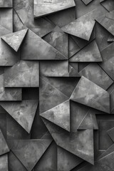 Wall Mural - A tessellation of triangles in grayscale, forming a minimalist and modern background with a subtle depth,