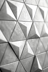 Leinwandbilder - A tessellation of triangles in grayscale, forming a minimalist and modern background with a subtle depth,