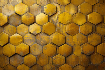 Leinwandbilder - A honeycomb pattern of hexagons with a slight gradient, adding texture and dimension to a plain background,