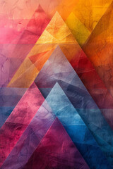 Leinwandbilder - Interlocking triangles in soft pastel colors, forming a gentle and soothing background,