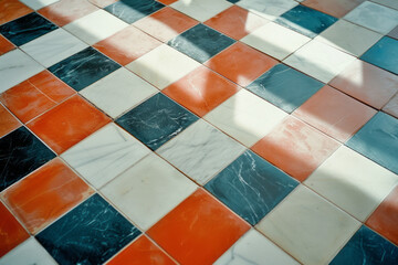 Poster - Squares arranged in a checkerboard pattern with subtle color variations, adding depth to a simple design,