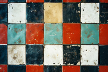 Poster - Squares arranged in a checkerboard pattern with subtle color variations, adding depth to a simple design,