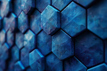 Poster - Hexagons with varying opacity, layered to create a sense of depth and complexity in a simple design,
