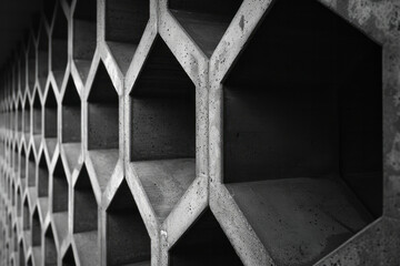 Aufkleber - Hexagons with varying opacity, layered to create a sense of depth and complexity in a simple design,