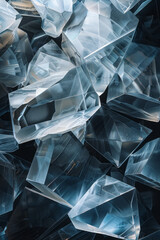 Aufkleber - Illustration with transparent irregular polygons in different sizes, their chaotic placement forming a harmonious composition,