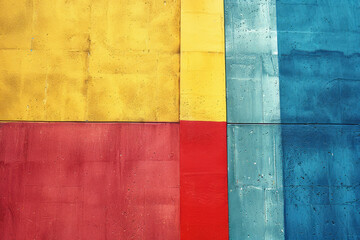 Fototapete - Artwork with large blocks of contrasting bold colors, placed side by side to create a striking visual impact,