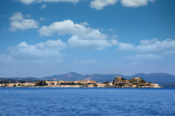 Canvas Print - Old fortress Corfu town Greece seascape