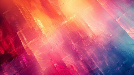Poster - Abstract illustration featuring large blocks of soft gradient colors, blending seamlessly for a smooth visual flow,
