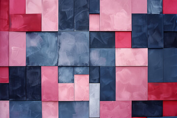 Aufkleber - Illustration featuring large blocks of monochrome colors, arranged in a staggered pattern for a clean, modern look,