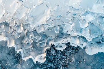 Poster - Frozen Ice Patterns on Surface of Water