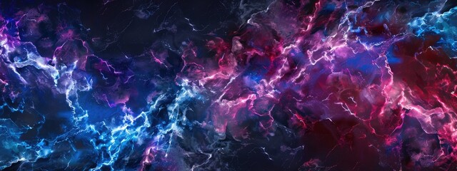 Wall Mural - electric texture. colorful lightning on dark sky background. thunderbolt background