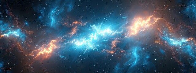 Wall Mural - electric texture. colorful lightning on dark sky background. thunderbolt background