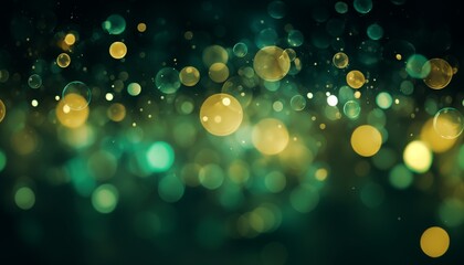 Wall Mural - green christmas lights bokeh