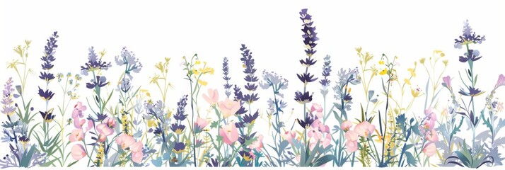 Wall Mural - Whimsical Floral Illustration for Postcard Design Generative AI