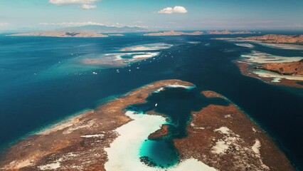 Poster - Komodo aerial. Aerial view of the sea and islands in Komodo National Park in Indonesia